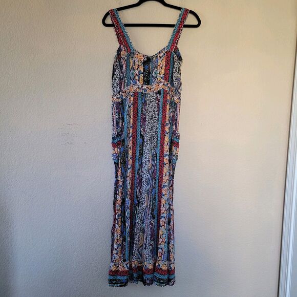 Anthropologie Wide Leg Crop Jumpsuit Sz Xsmall Calais Resort Boho Beach Vacation - Picture 12 of 13